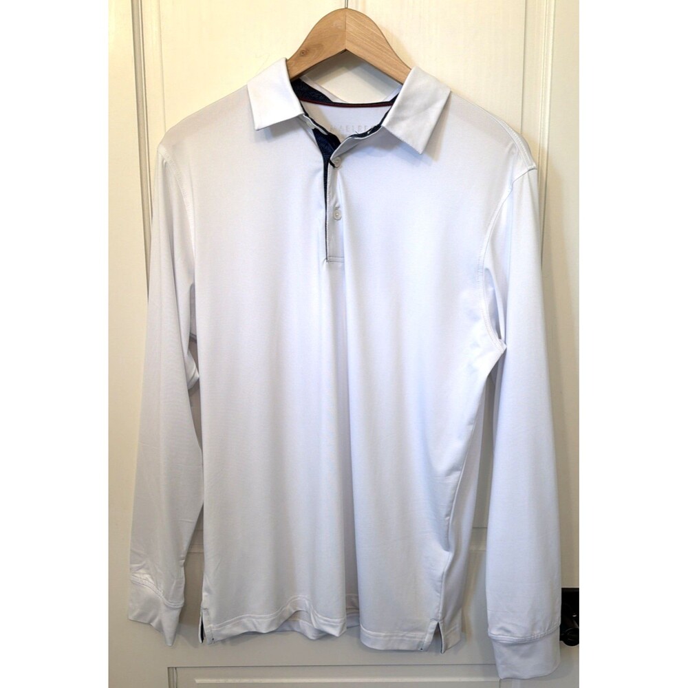 NWT Maelreg Performance Polo Pullover Men's Golf 1/4 Button White Small UPF 30